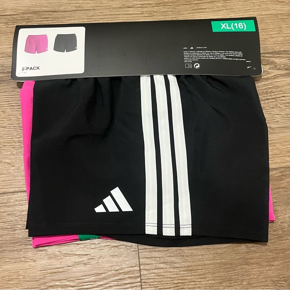 Adidas Girls 2 Pack Shorts - Size XL (16) - Picture 1 of 5
